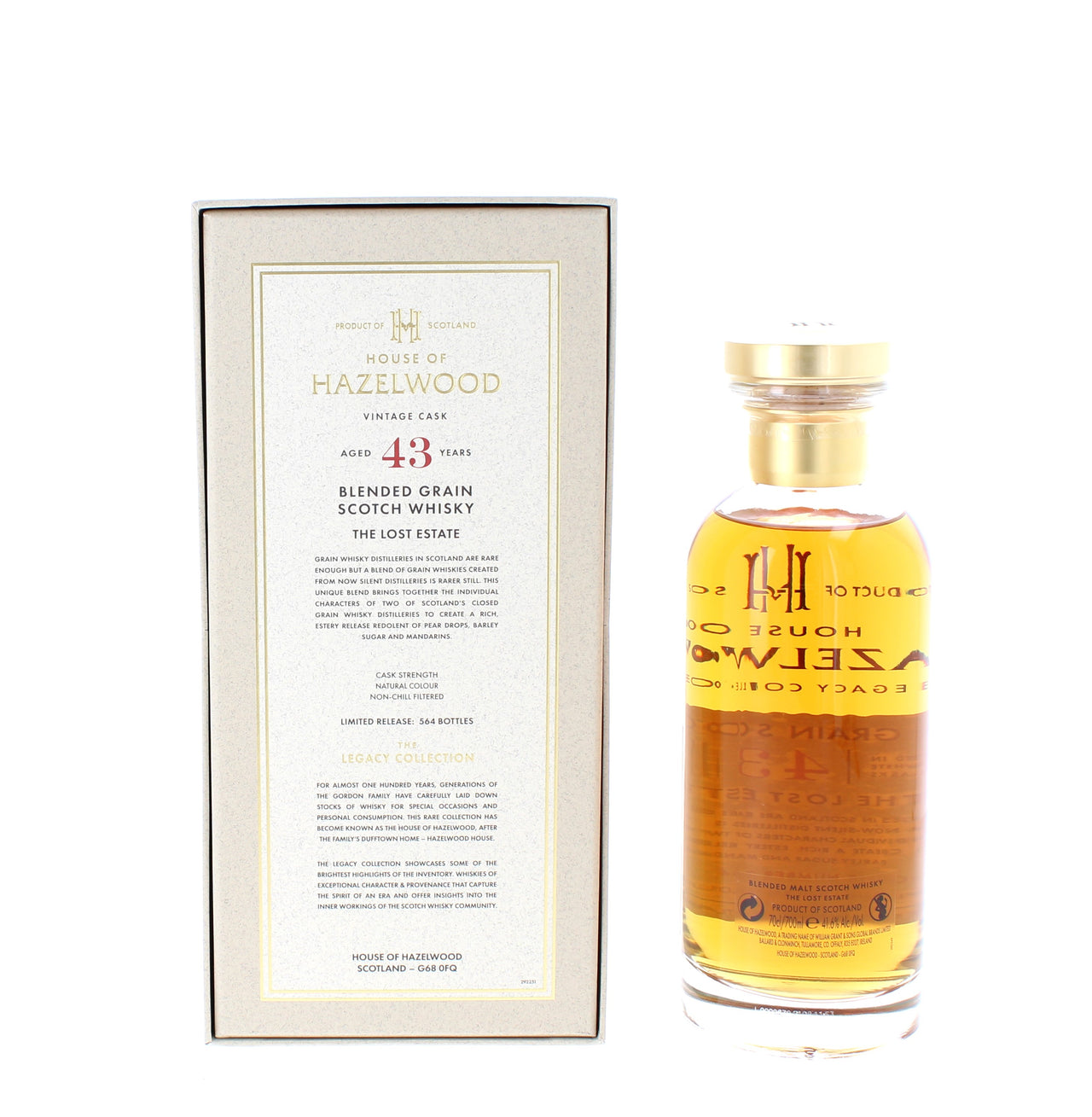 House of Hazelwood 43 Year Old - The Low Estate Blended Grain Scotch - 70cl 41.6%