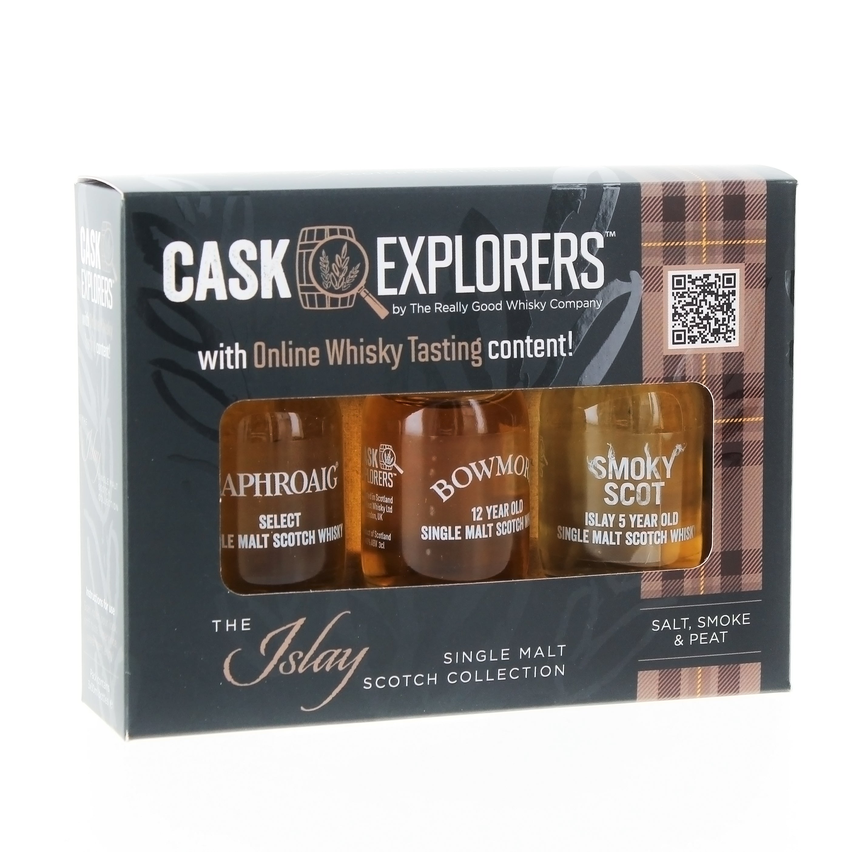 Scotch Whisky Islay Tasting Pack 3 Single Malt Teasers with online video link - 3 X 3cl - 42%