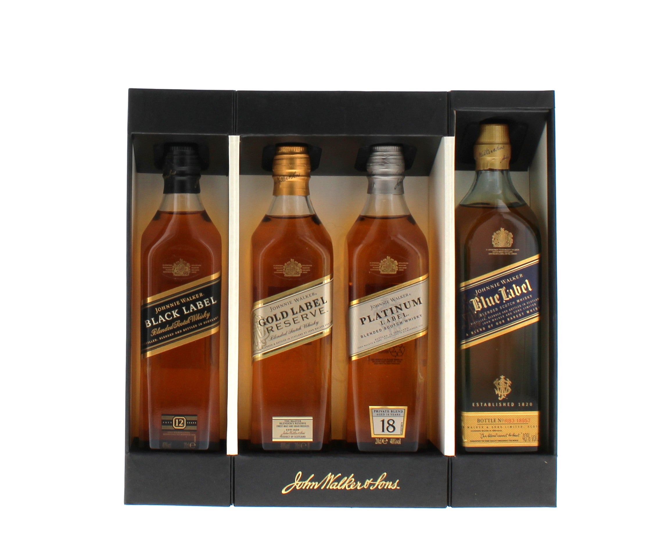 Johnnie Walker Collection Pack (4 x 20cl) Scotch Whisky - 20cl 40