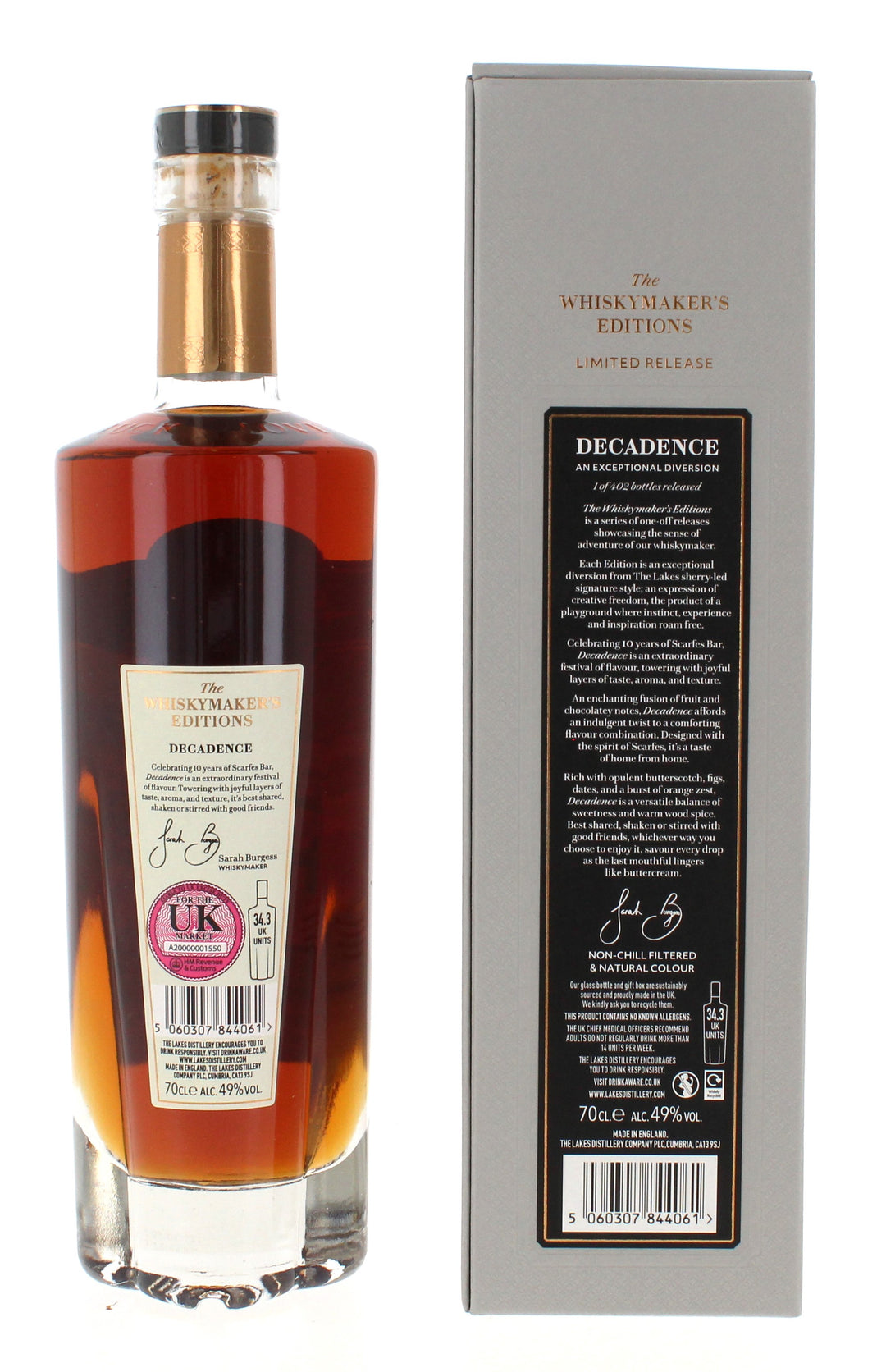 The Lakes Distillery The Whiskymaker's Edition Decadence Scarfes Bar 70cl 49%