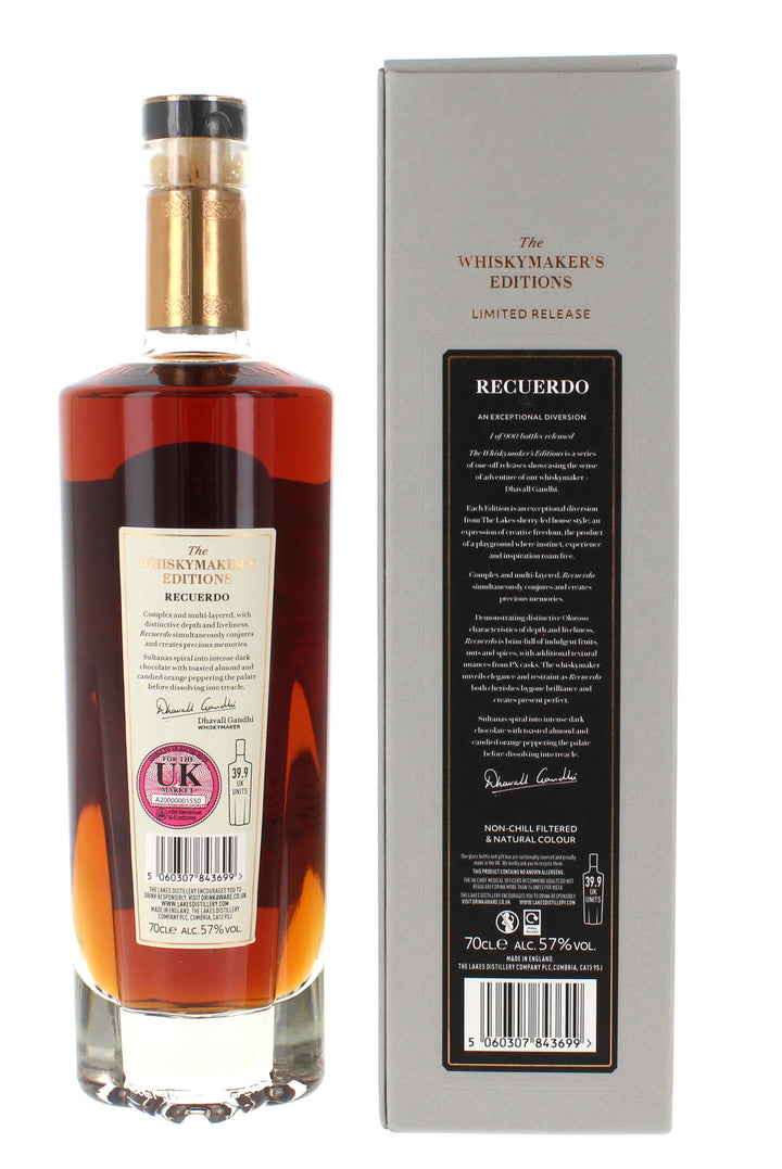 The Lakes Whiskymaker's Edition Recuerdo 70cl 57%