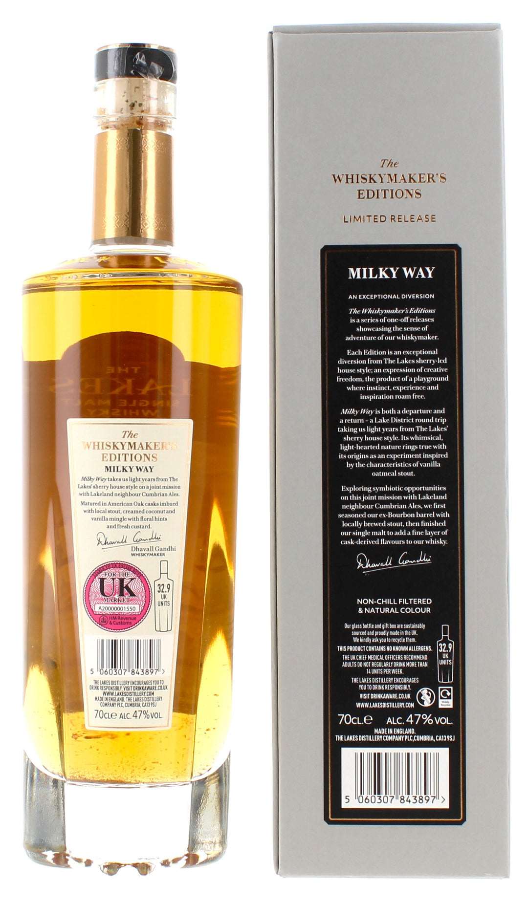 The Lakes Whiskymakers Milky Way Boxset - 70cl 47%