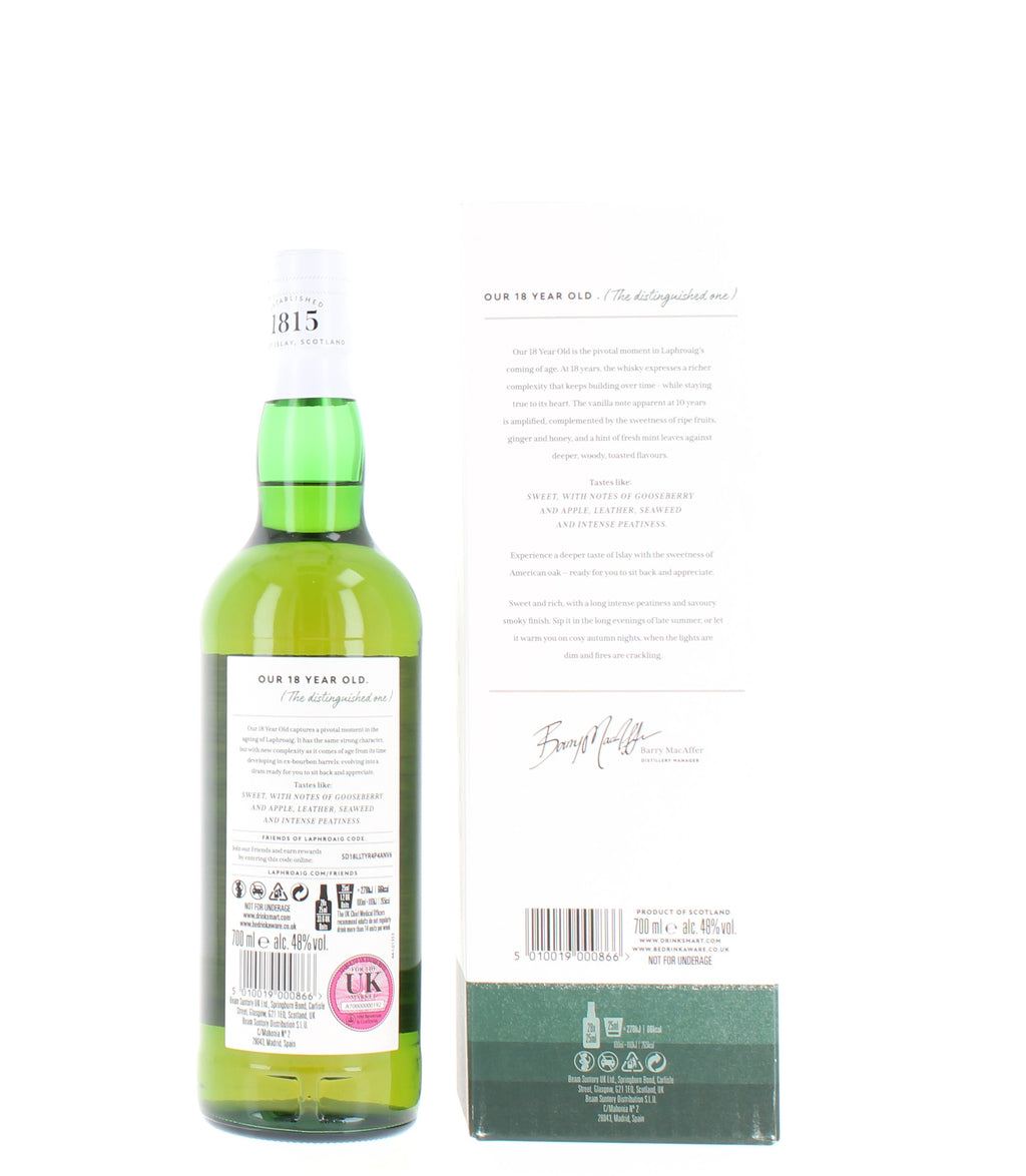 Laphroaig 18 Year Old Islay Single Malt Scotch Whisky - 70cl 48%