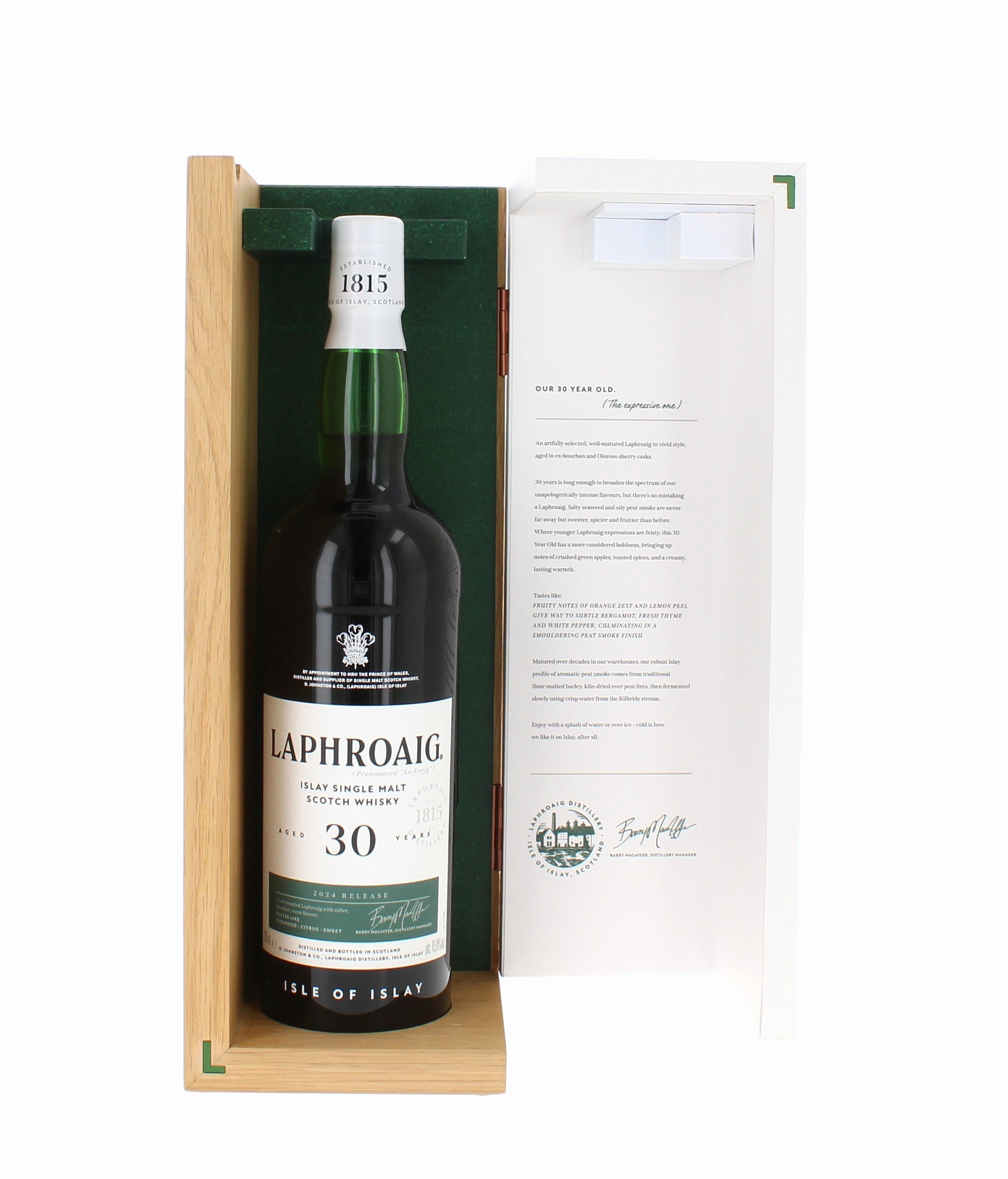 Laphroaig 30 Year Old 2024 Release Islay Single Malt - 70cl 45.8%