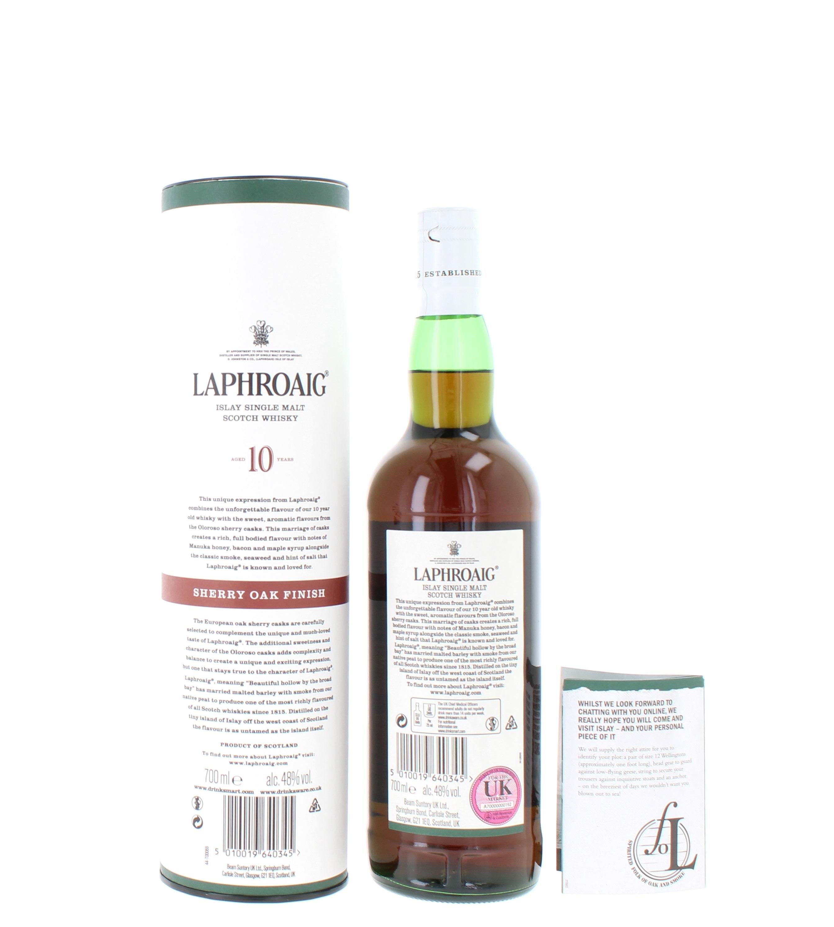 Laphroaig 10 Year Old Sherry Oak Finish Single Malt Scoth Whisky - 70cl 48%