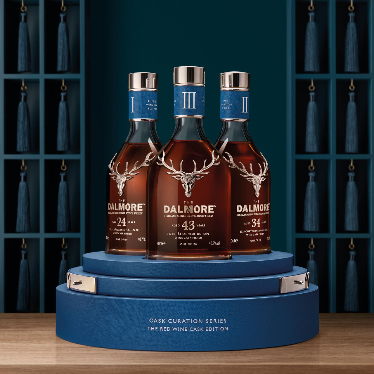The Dalmore 24, 34 and 43 Year Old Cask Curation Series - The Red Wine Cask Edition - 3 x 70cl