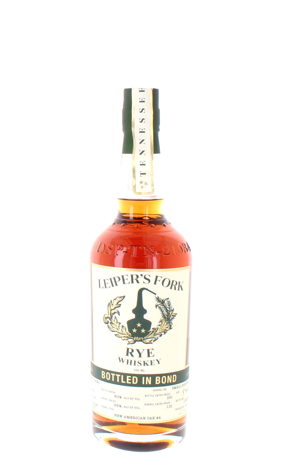Leiper's Fork 5 Year Old Bottled In Bond Rye Whisky - 70cl 50%