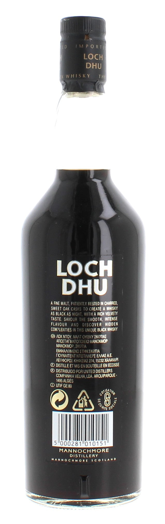 Loch Dhu Mannochmore 10 Year Old Scotch Whisky - 70cl 40%