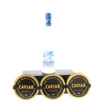 Luxury Caviar Gift Set – 3 × 250g Caviar with Complimentary Grey Goose Vodka 35cl