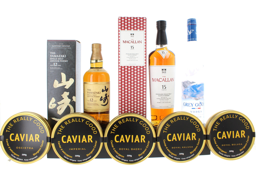 Luxury Caviar Premium Vodka, Scotch Whisky and Japanese Single Malt Set