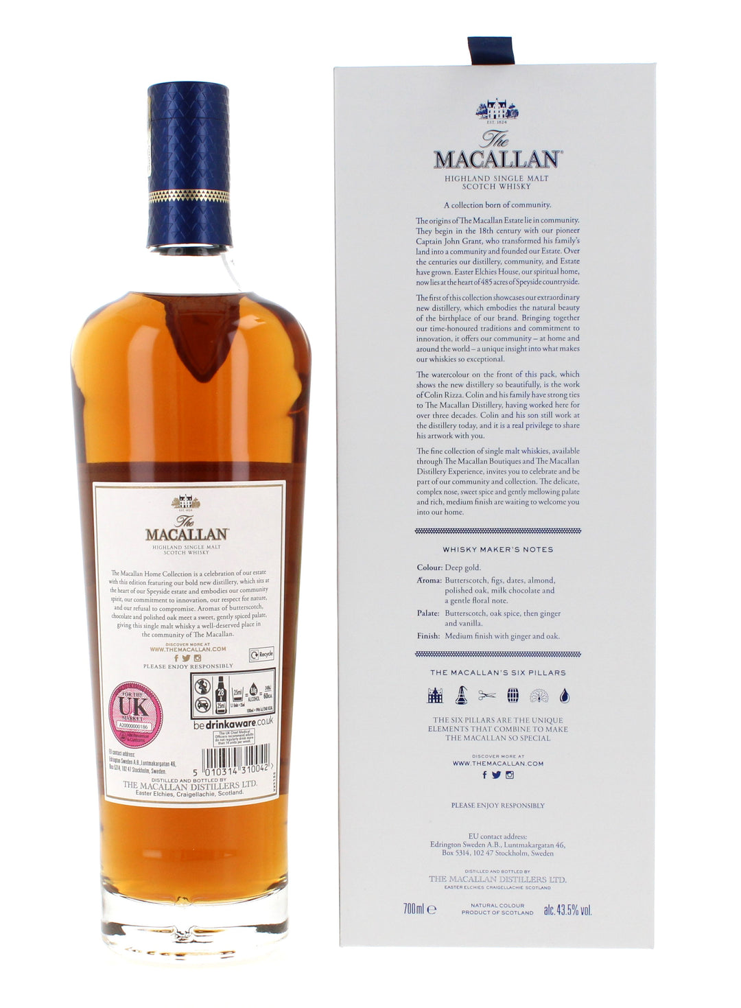 Single Malt Collection The Macallan Home Collection, The Distillery Single Malt - 70cl 43.5% ...