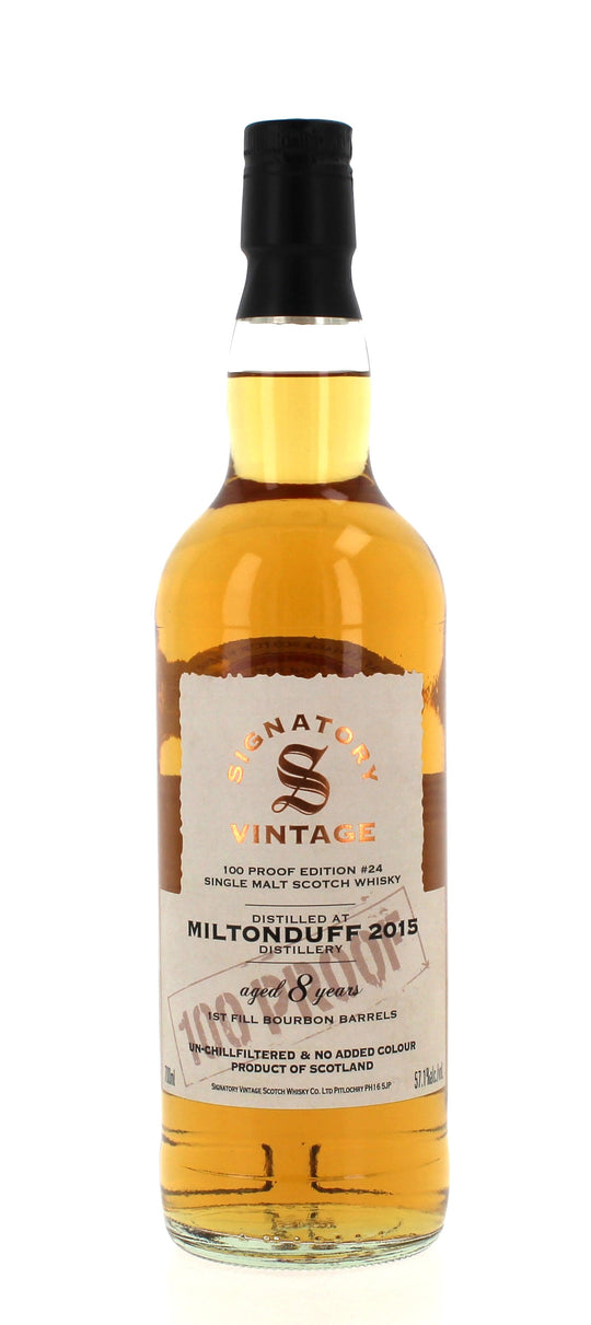 MiltonDuff 8 Year Old 2015 Signatory 100 Proof Edition #24 - 70cl 57.1%