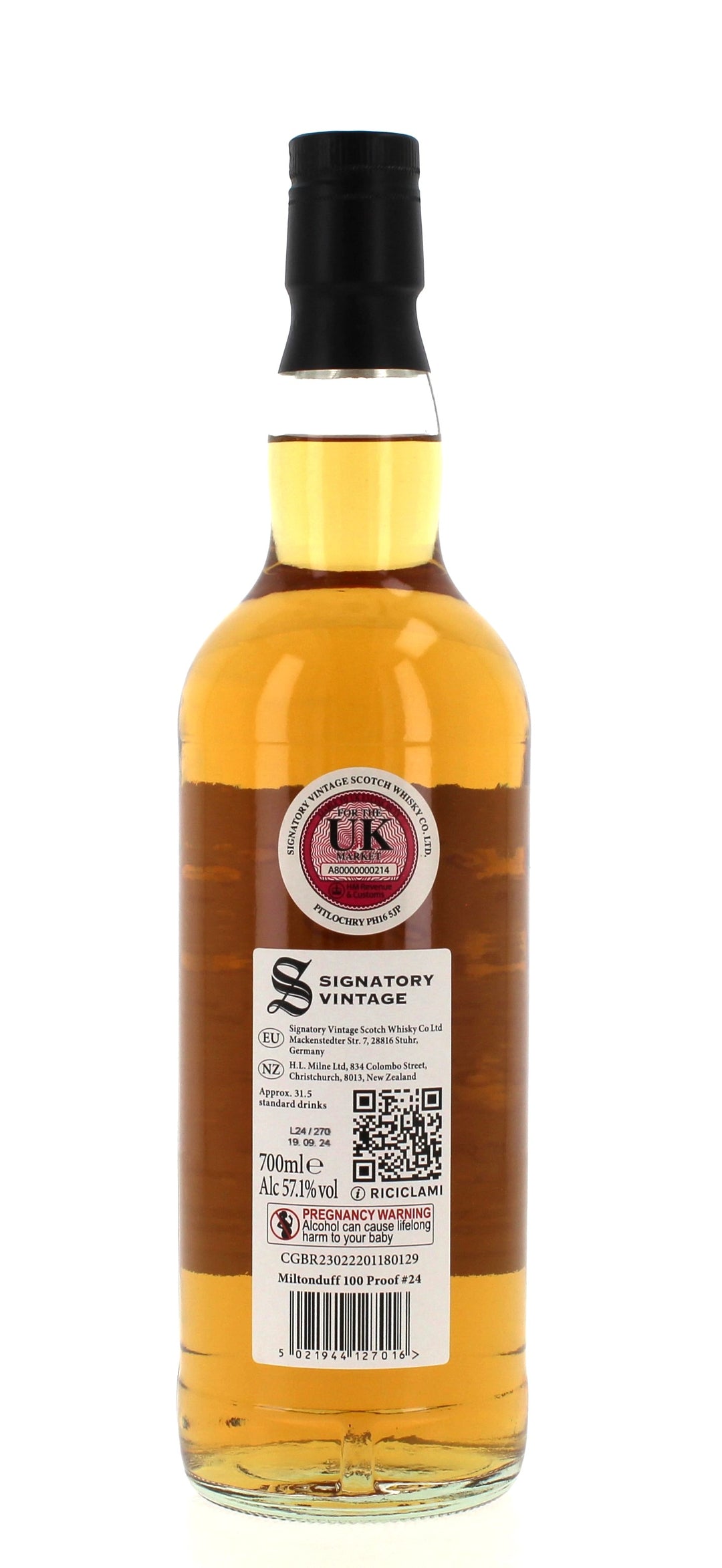 MiltonDuff 8 Year Old 2015 Signatory 100 Proof Edition #24 - 70cl 57.1%