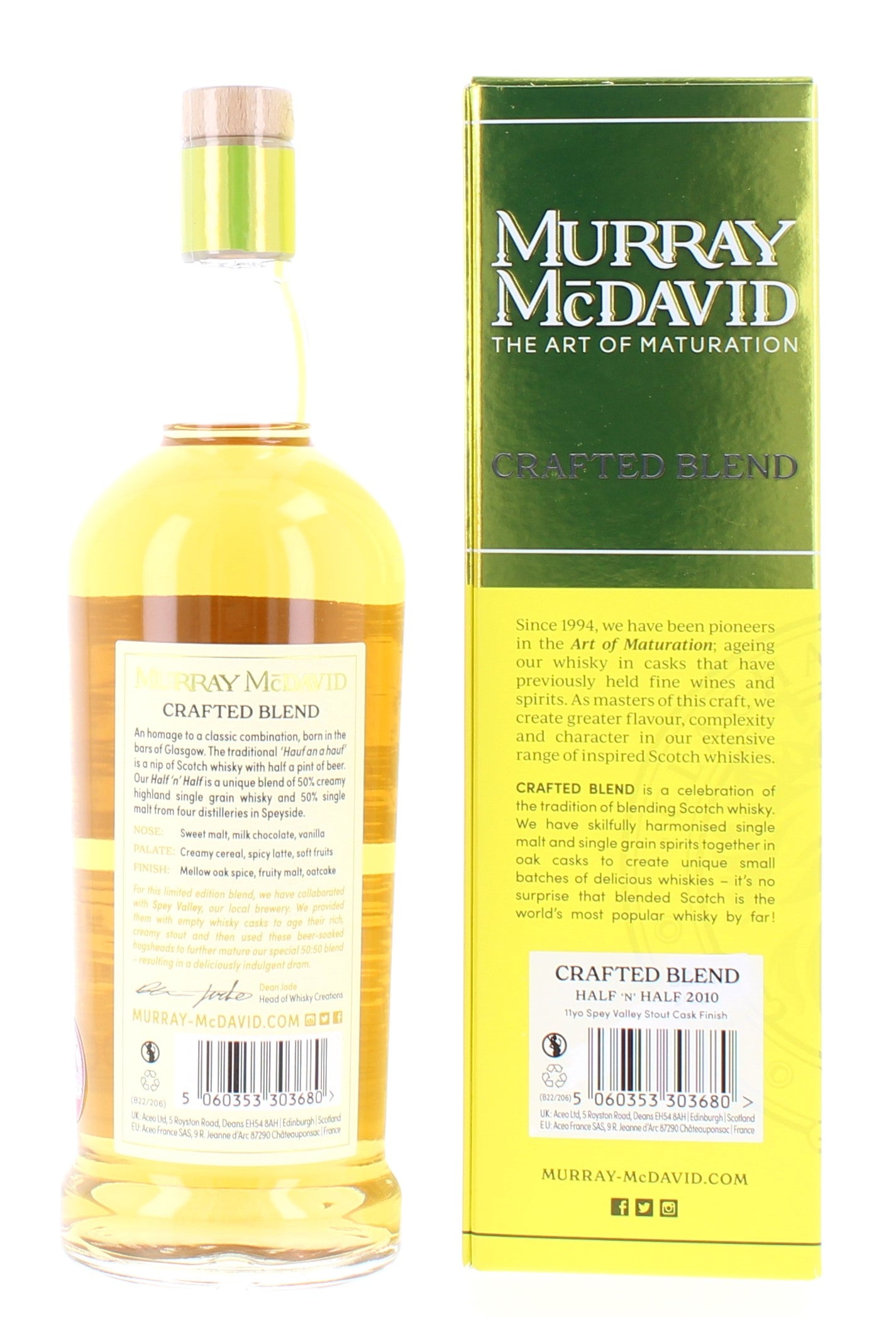Half n Half 11 Year Old 2010 Blended Scotch Whisky Murray McDavid - 70cl 46%