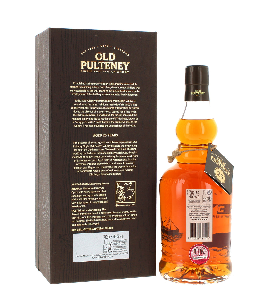 Old Pulteney 25 Year Old - (Brown Box) 70cl 46%