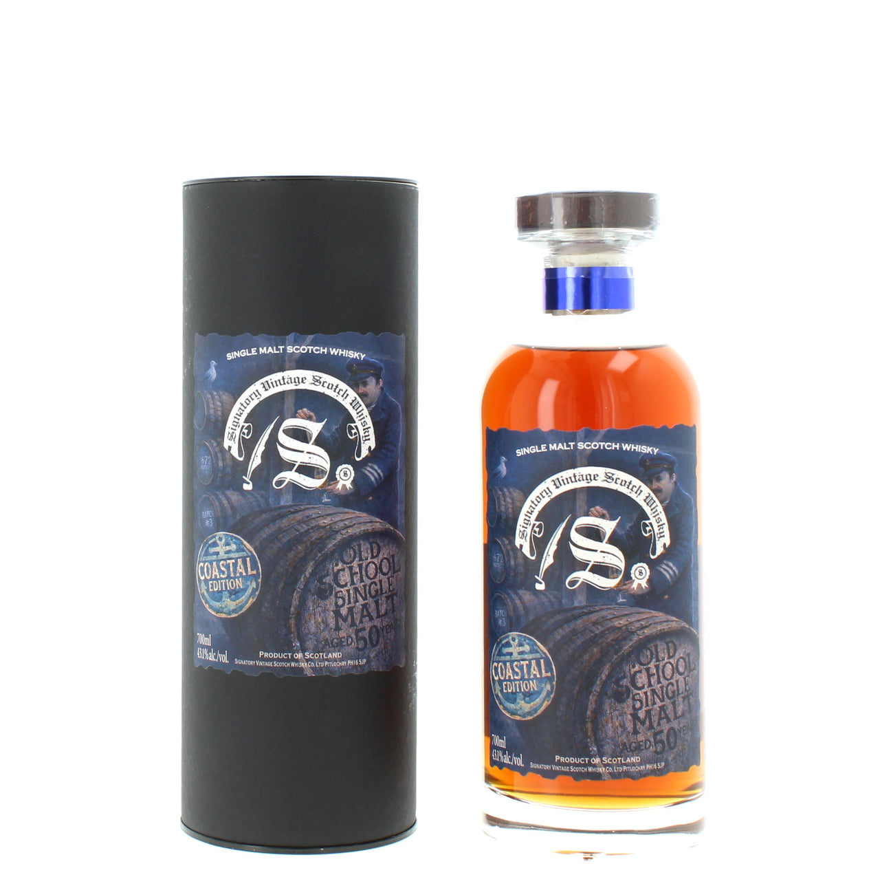 Old School Single Malt 50 Year Old Coastal Edition Signatory Vintage - 70cl 43.1%