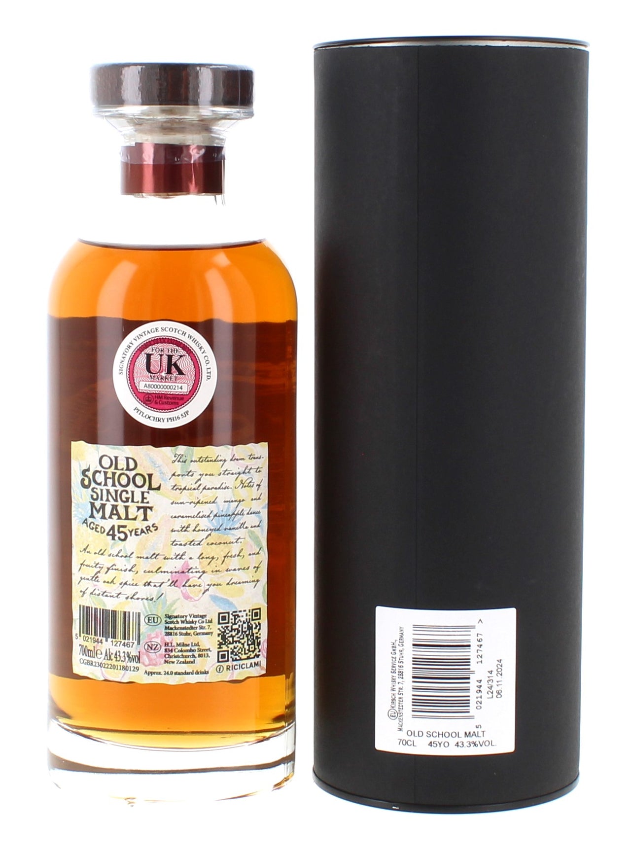 Old School Single Malt 45YO - 70cl 43.3%