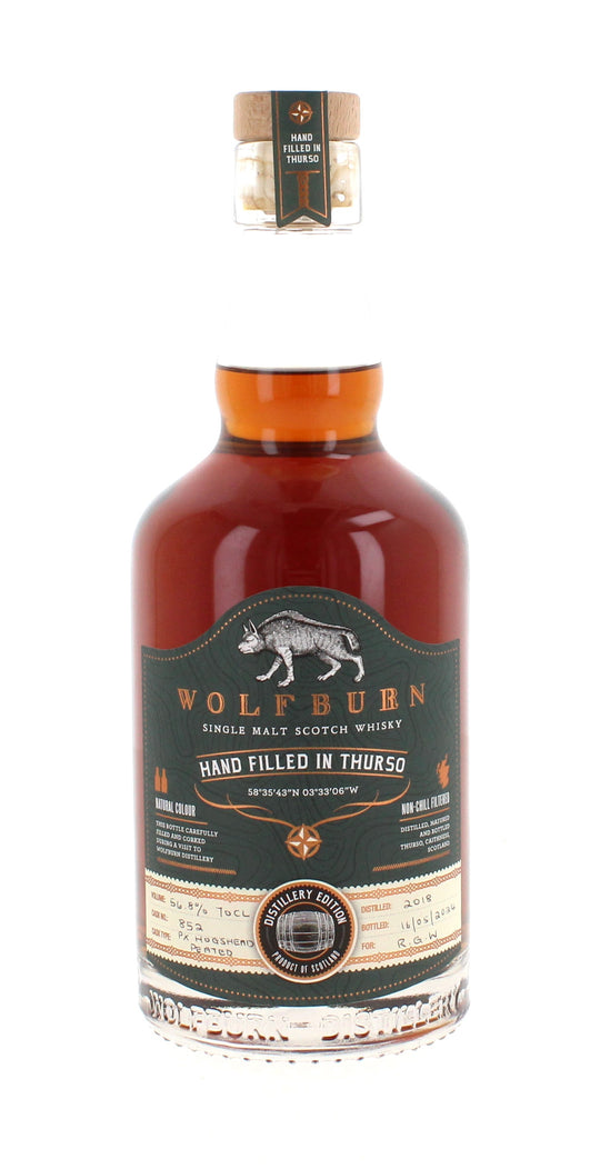 Wolfburn 6 Year Old Distillery Hand Filled Cask 852 Single Malt Scotch Whisky 70cl 56.8%