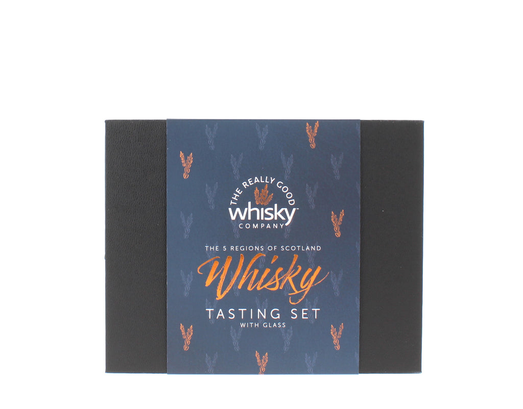 The Five Regions of Scotland Whisky Tasting Gift Set with Glencairn Whisky Glass - 5 x 3cl Single Malt Whisky Gift  42%