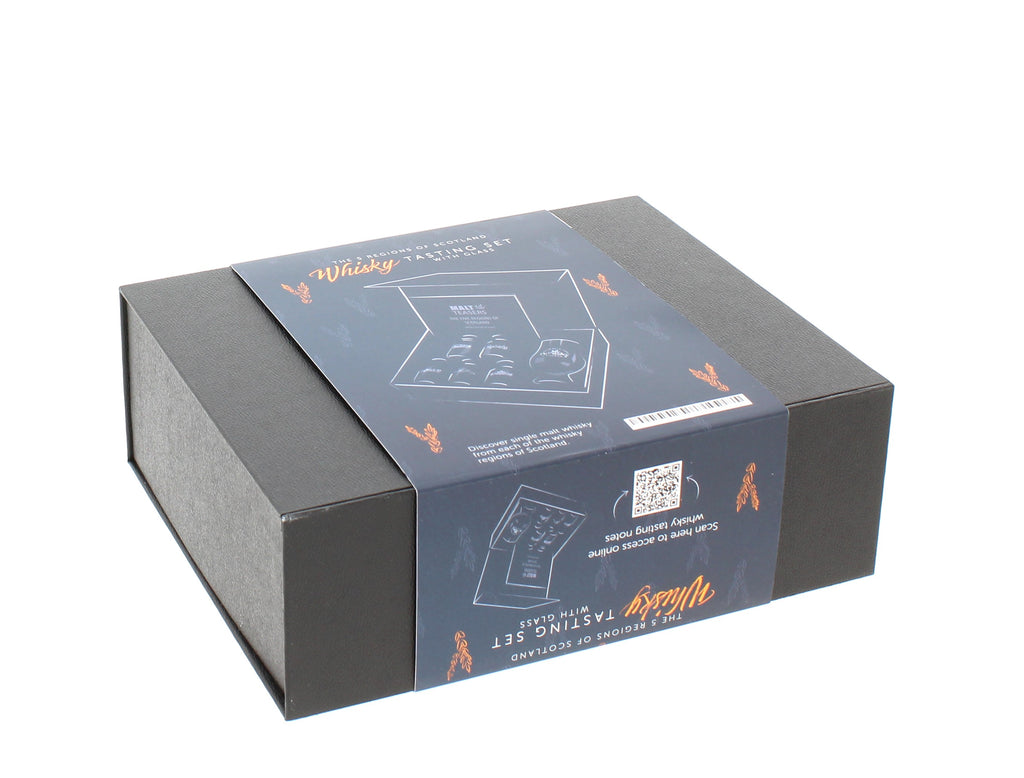 The Five Regions of Scotland Whisky Tasting Gift Set with Glencairn Whisky Glass - 5 x 3cl Single Malt Whisky Gift  42%