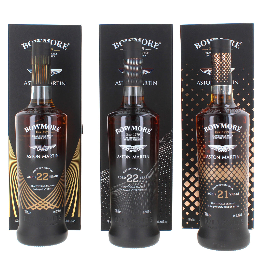 Bowmore Aston Martin Masters' Selection Edition 1 - 3 (21 Year Old, 22 Year Old, 22 Year Old) 3*70cl