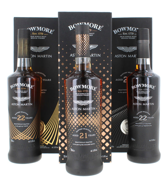 Bowmore Aston Martin Masters' Selection Edition 1 - 3 (21 Year Old, 22 Year Old, 22 Year Old) 3*70cl