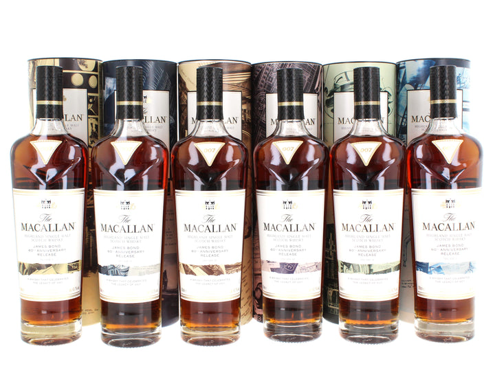 Macallan James Bond 60th Anniversary Decade 1-6 with Sky Fall Print (6 x 70cl) 43.7%