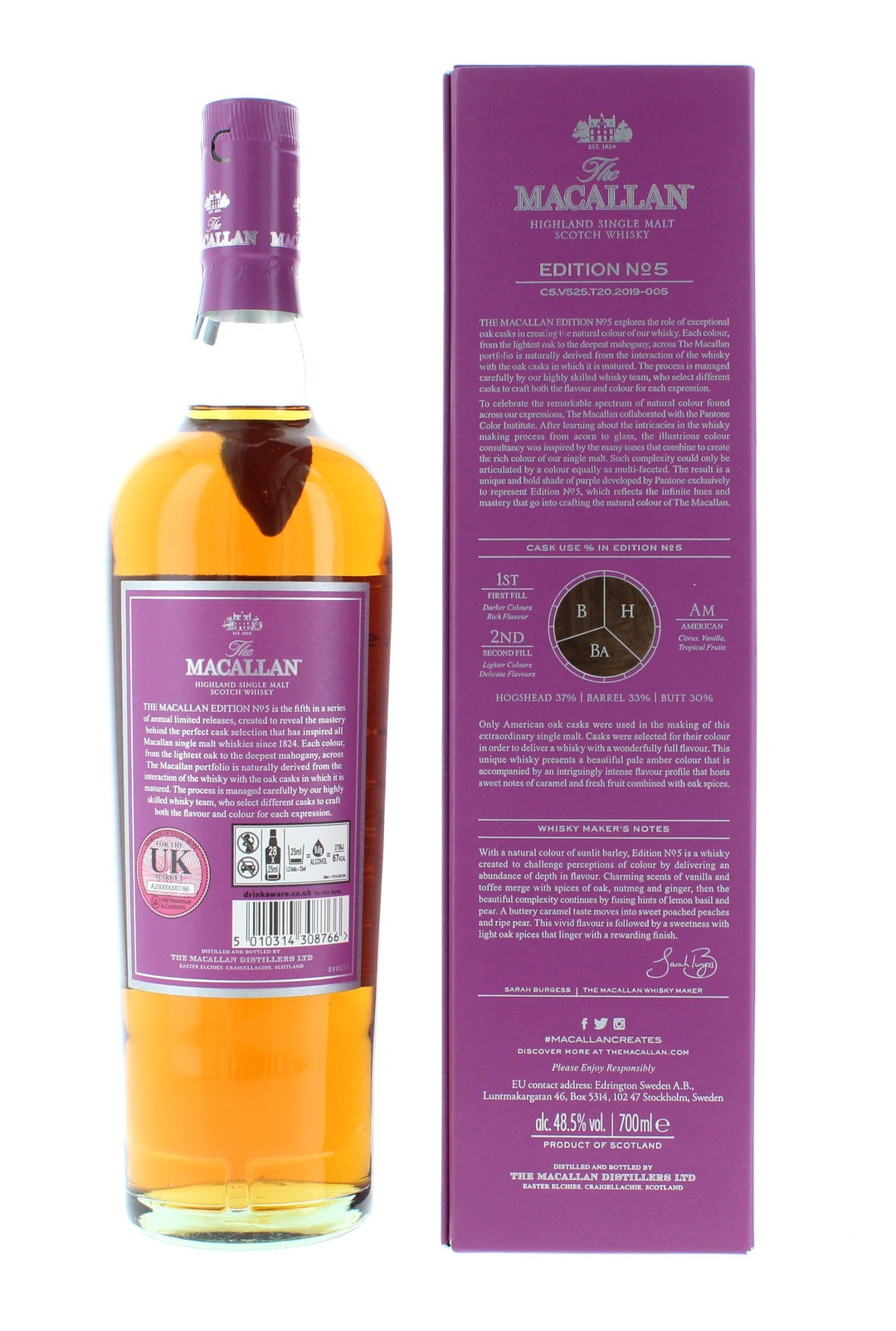 Macallan Edition No. 1, 2, 3, 4, 5, 6 (6 x 70cl)