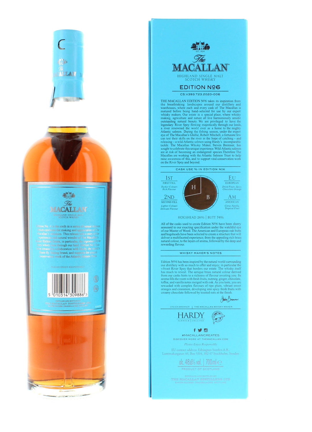 Macallan Edition No. 1, 2, 3, 4, 5, 6 (6 x 70cl)