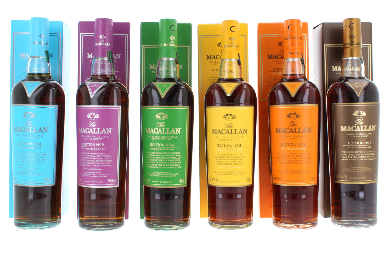 Macallan Edition No. 1, 2, 3, 4, 5, 6 (6 x 70cl)