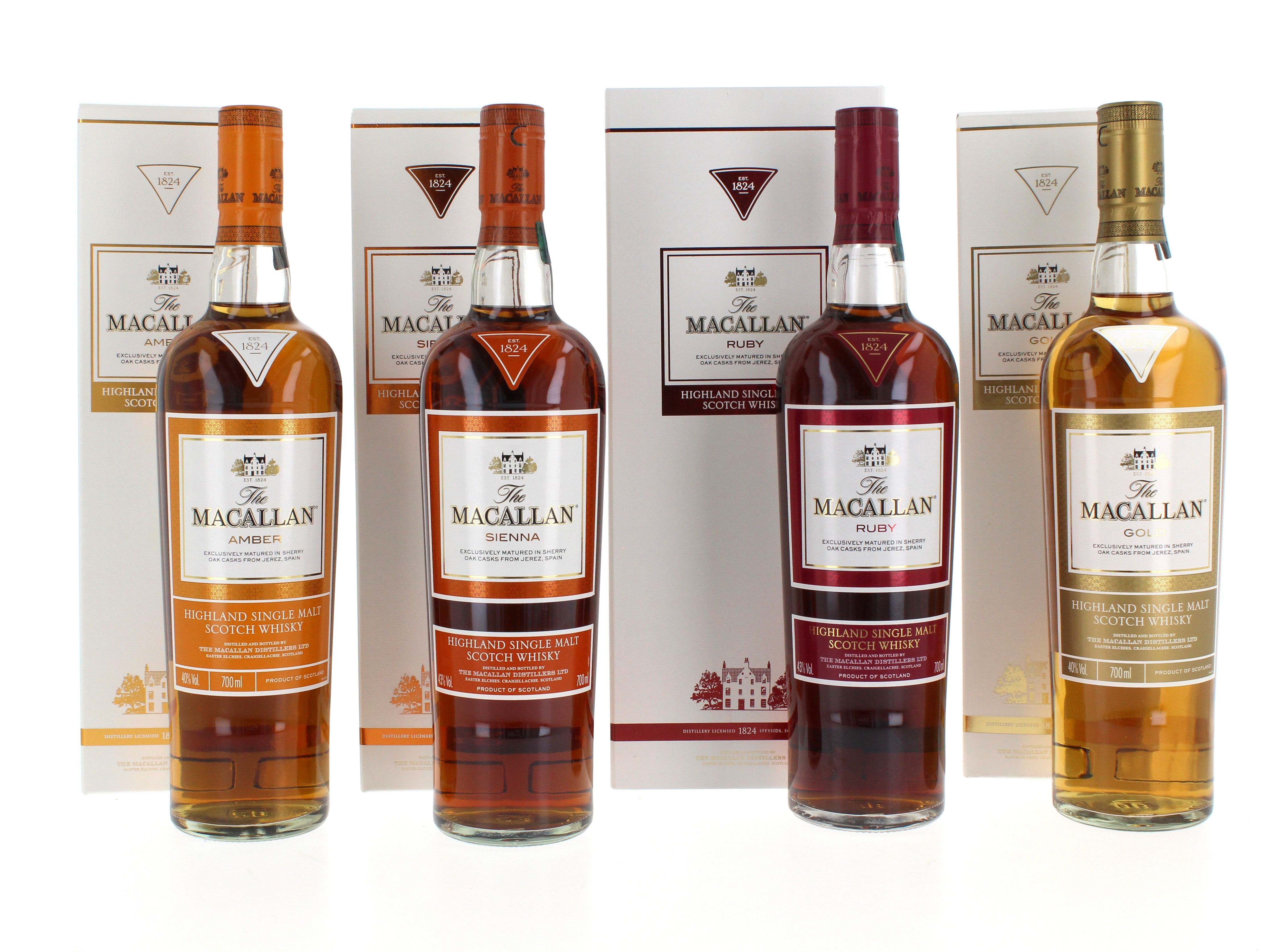 Macallan 1824 Series Collection Whisky set 70cl x 4 (Ruby, Amber, Sien –  The Really Good Whisky Company