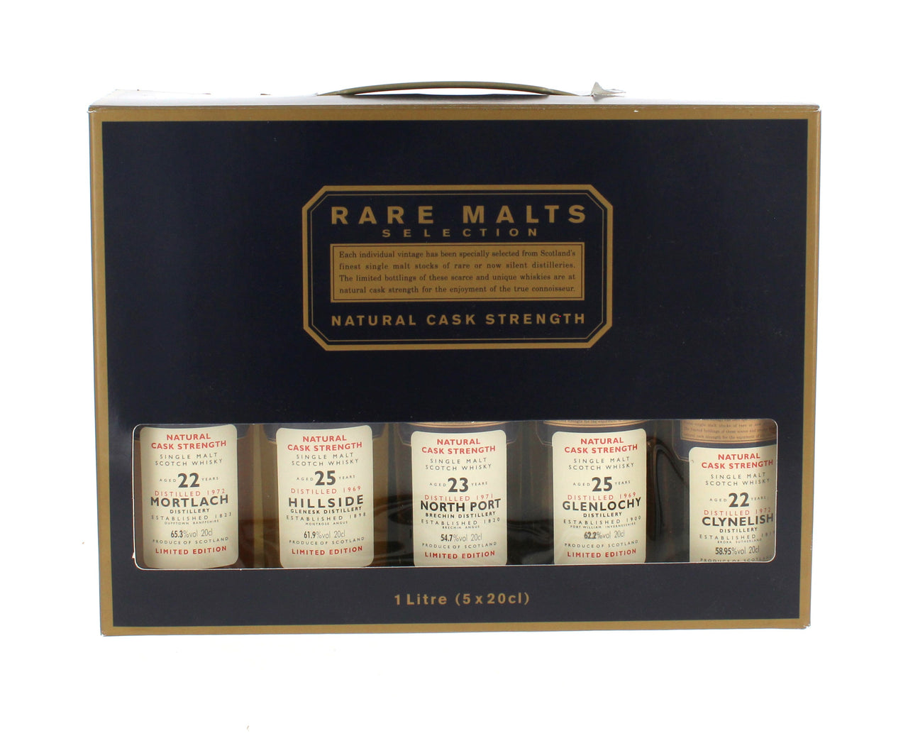 Rare Malts Selection Gift Pack 5 x 20cl 65.3% (Clynelish, North Port, Glenlochy, Hillside, Mortlach)