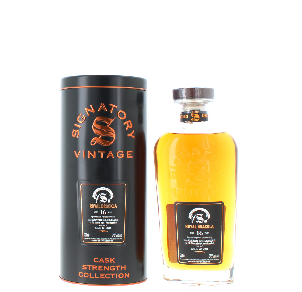 Royal Brackla 16 Year Old 2008 Cask No: 9 Symington's Choice Single Malt - 70cl 57.9%