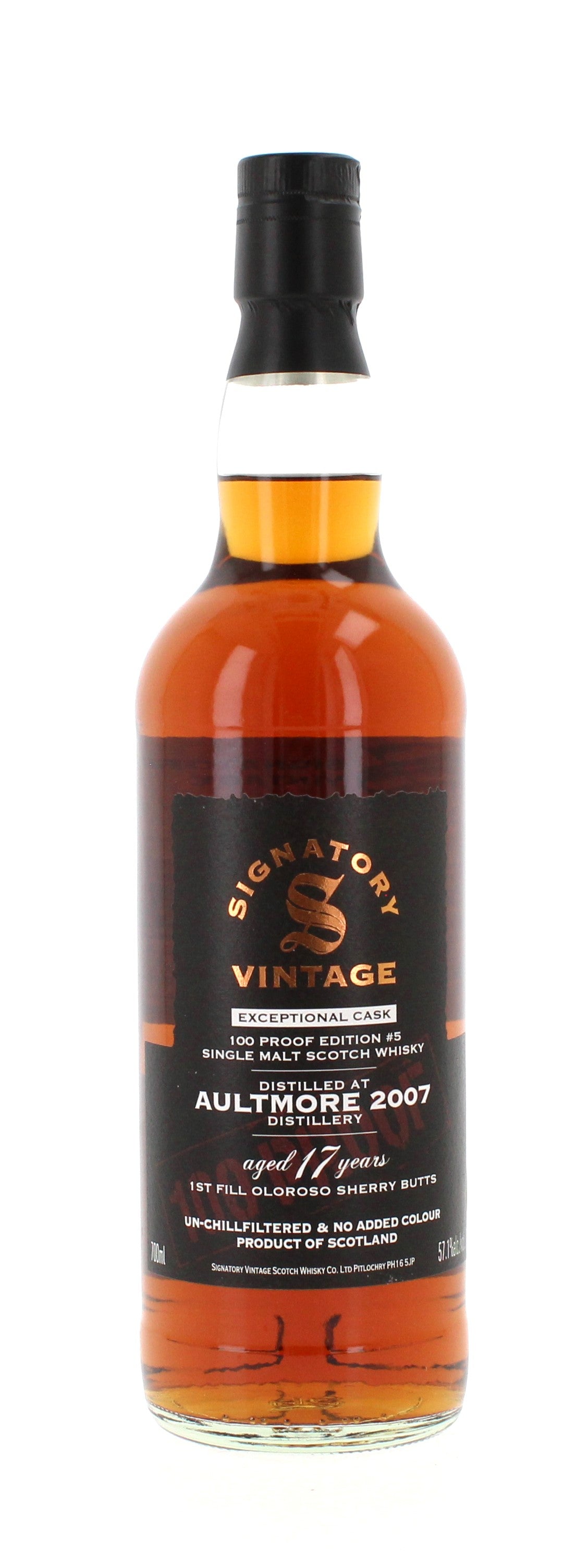 Aultmore 17 Year Old 2007 Signatory 100 PROOF Exceptional #5 Single Malt - 70cl 57.1%