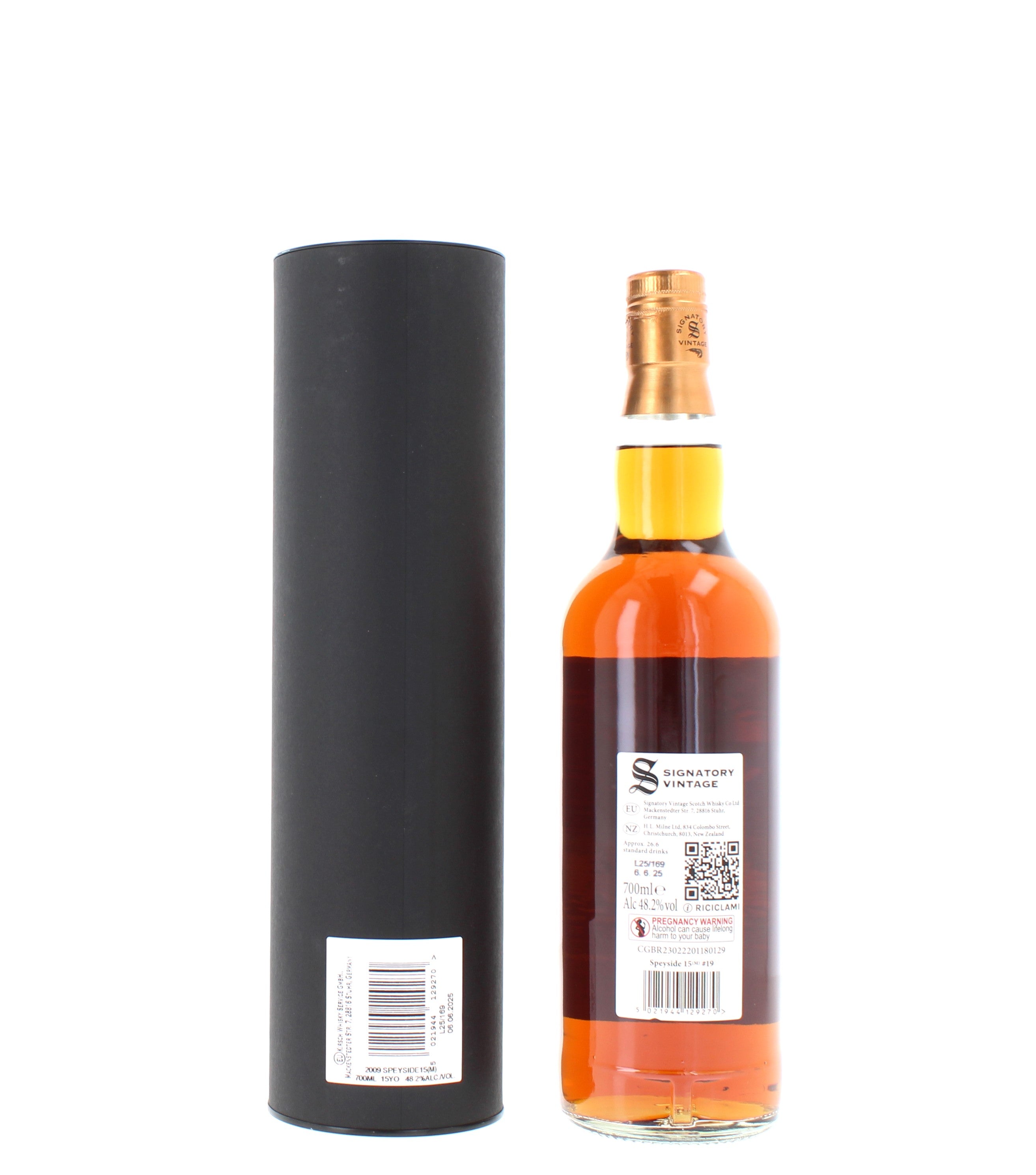 Speyside (M) 15 Year Old 2009 #19 Single Malt- 70cl 48.2%
