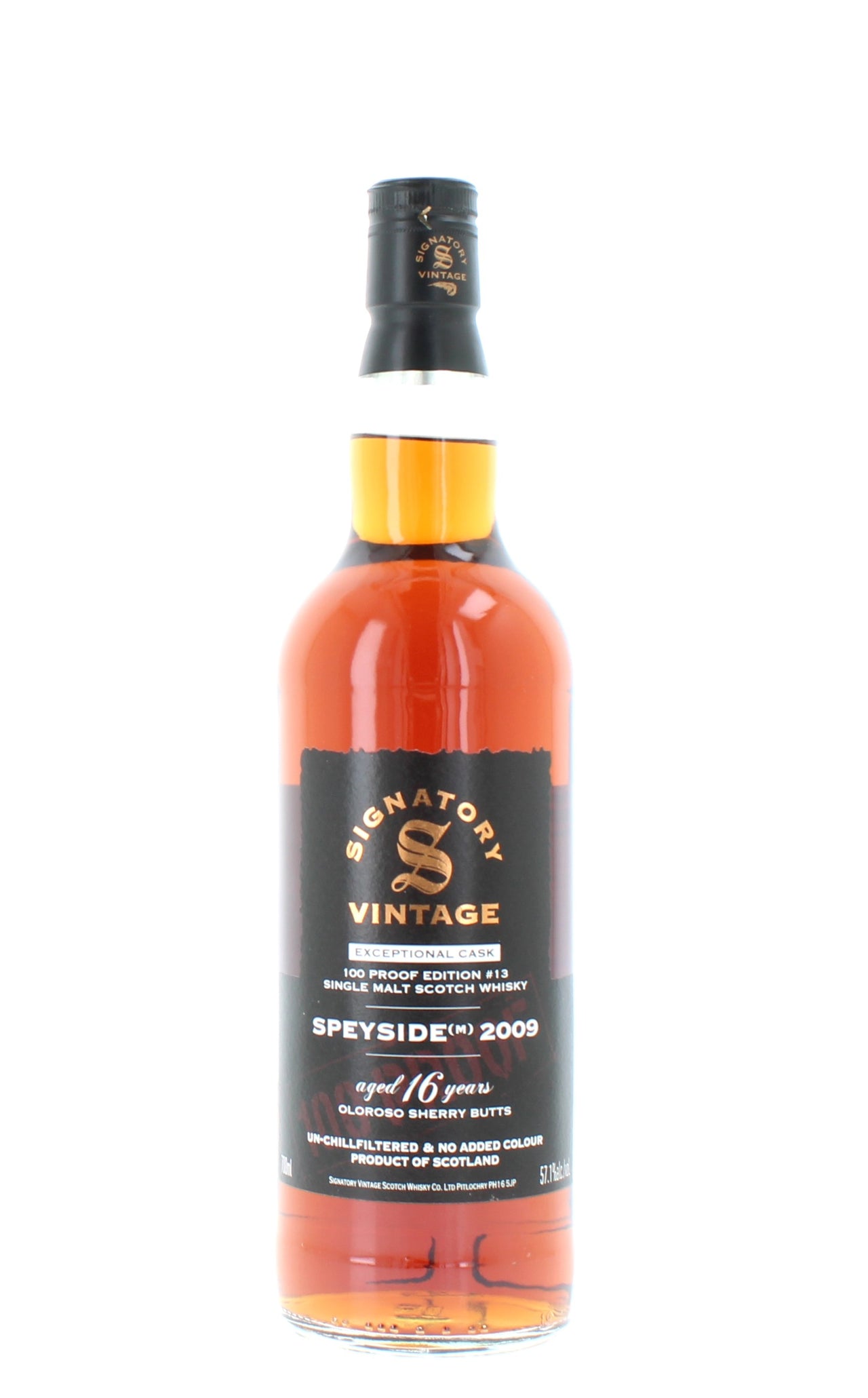 Speyside (M) 16 Year Old 2009 100 Proof Edition #13 Exceptional Cask Single Malt - 70cl 57.1%