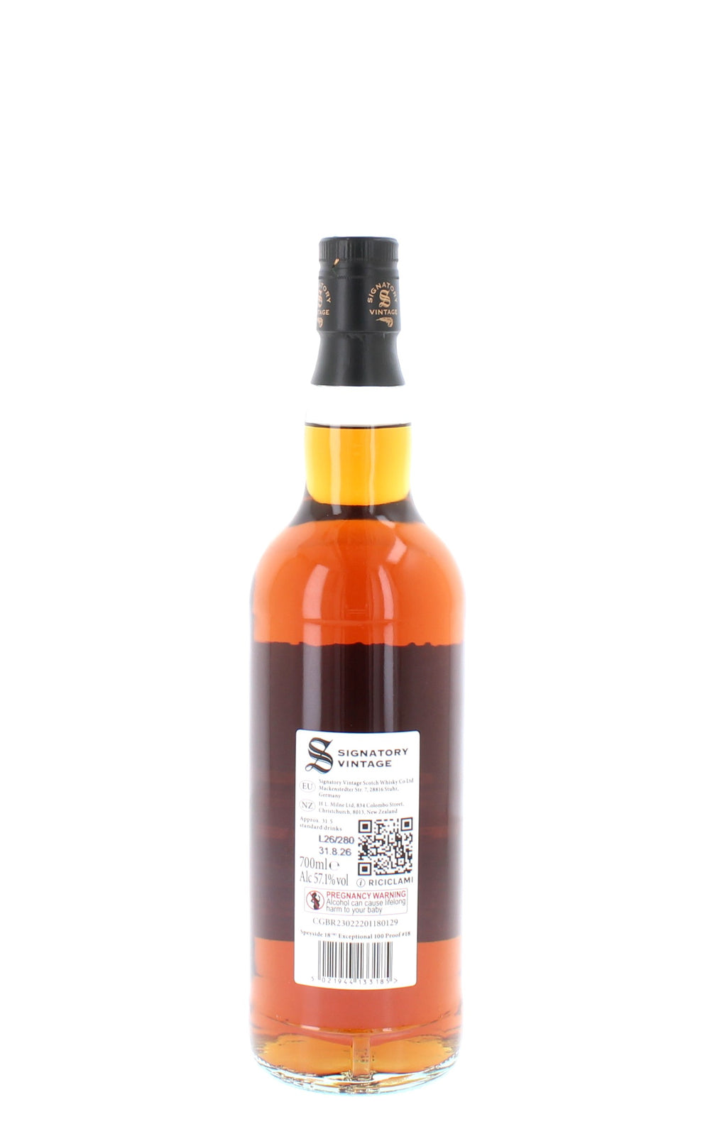 Speyside 18 Year Old M Signatory Cask Strength Single Malt Scotch Whisky - 70cl 57.4%