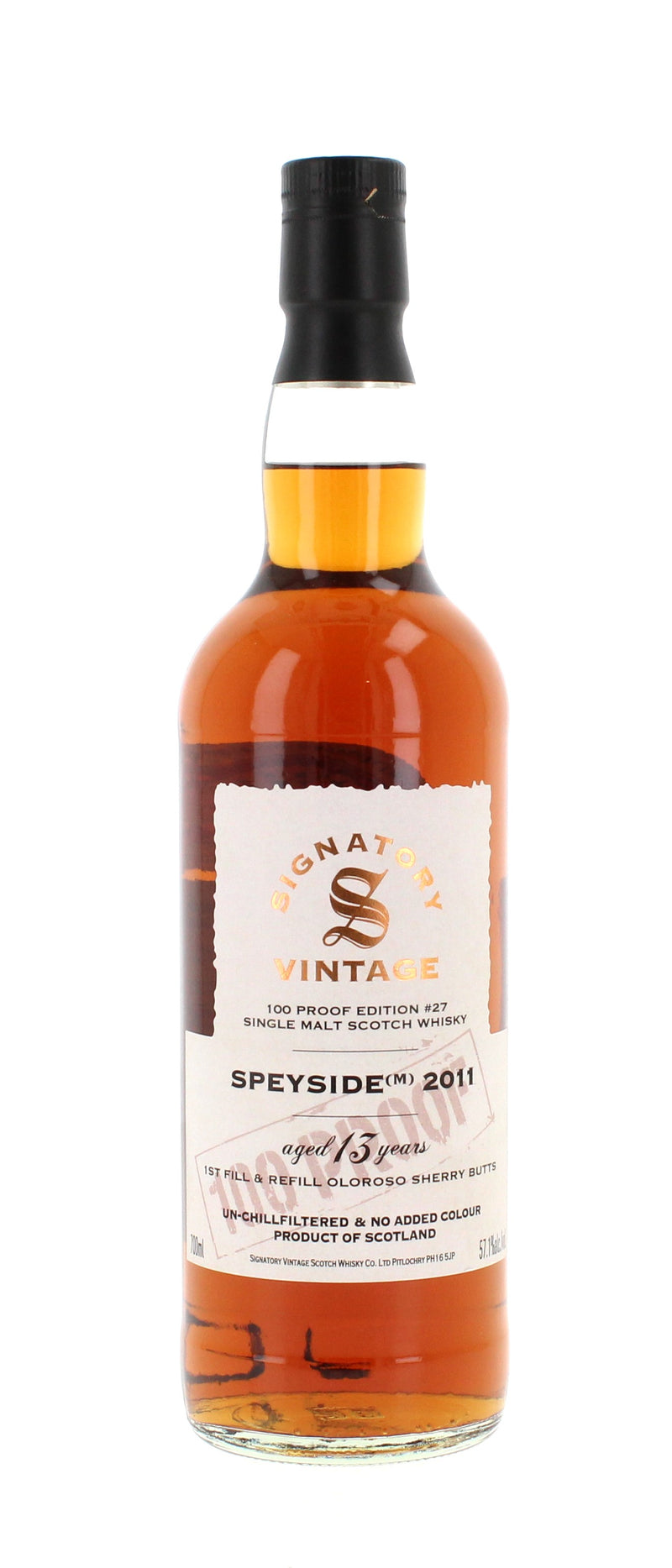 Speyside (M) 13 Year Old 2011 Signatory 100 Proof Edition #27 - 70cl 57.1%