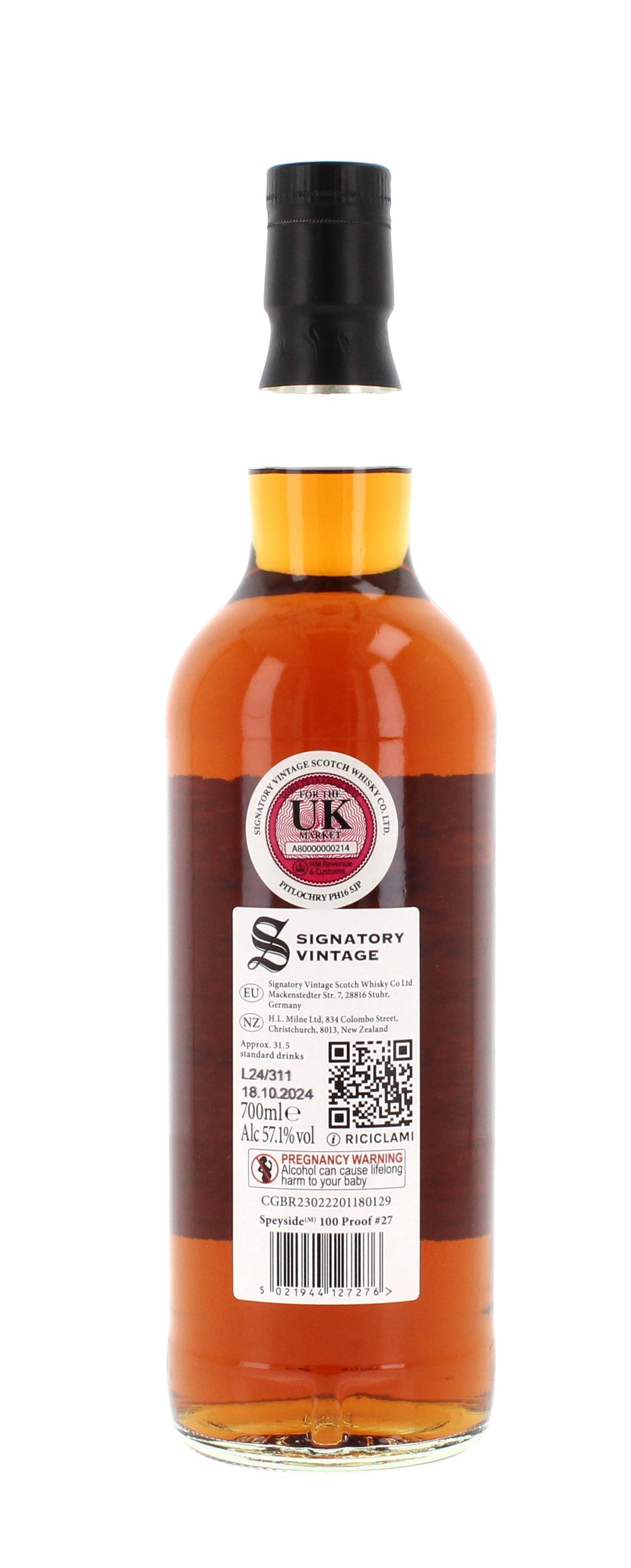 Speyside (M) 13 Year Old 2011 Signatory 100 Proof Edition #27 - 70cl 57.1%