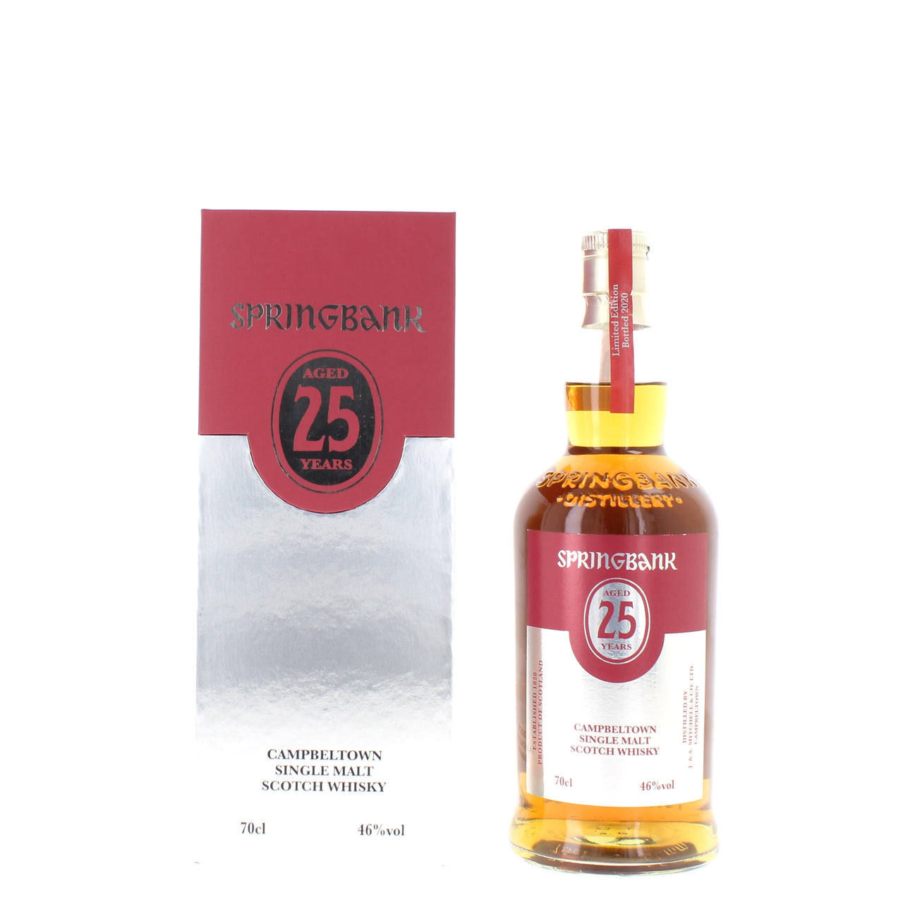 Springbank 25 Year Old Single Malt Whisky 2020 Bottling - 70cl 46%