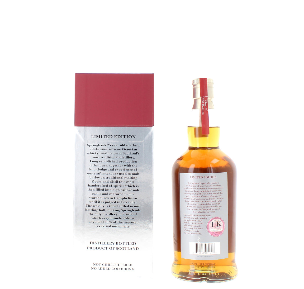 Springbank 25 Year Old Single Malt Whisky 2020 Bottling - 70cl 46%