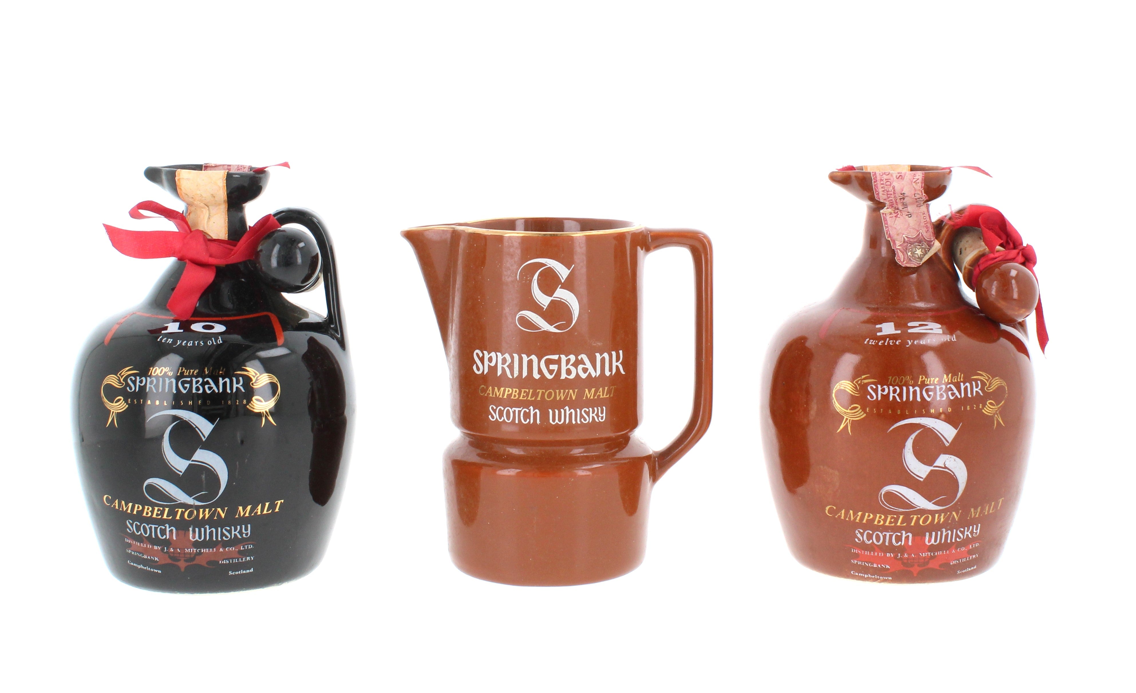 Springbank 10 & 12 Year Old Ceramic Set Bottled 1980s Consorzio