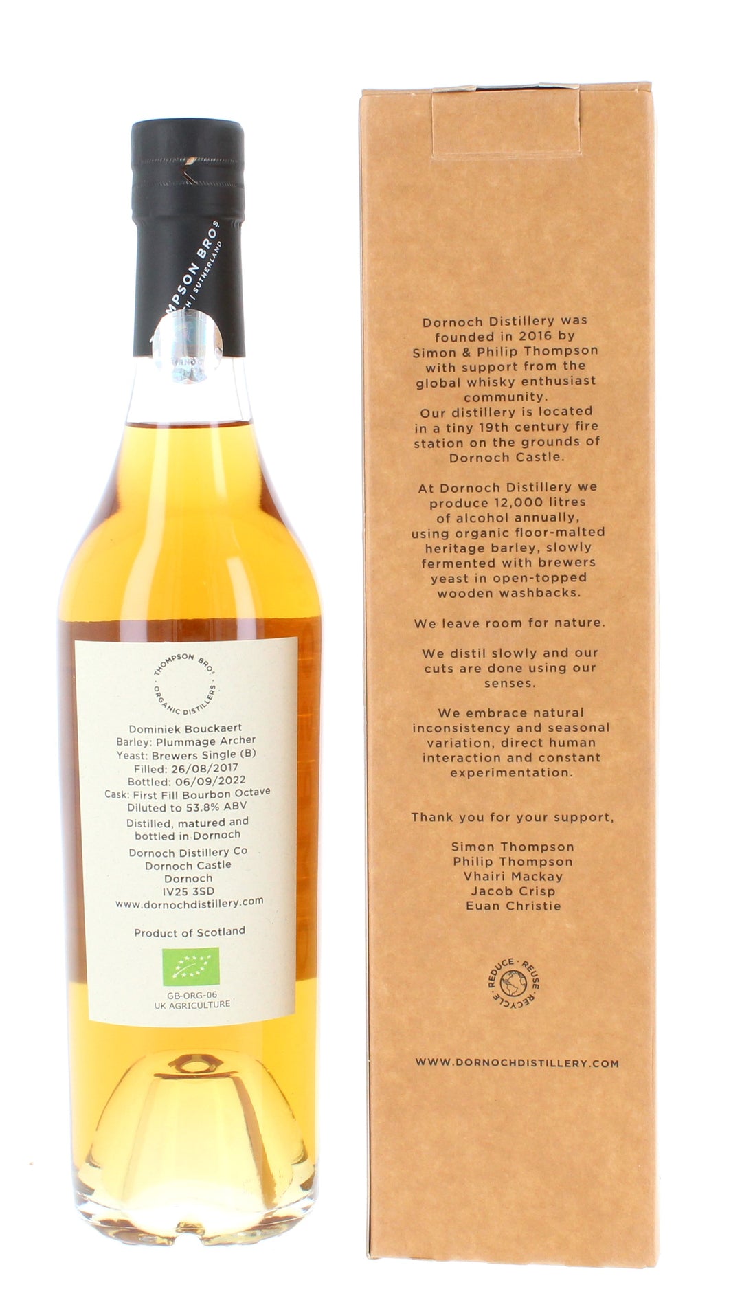 Dornoch 2018  - Thompson Brothers Single Bourbon Cask 5 Year Old #009 50cl 62.5%