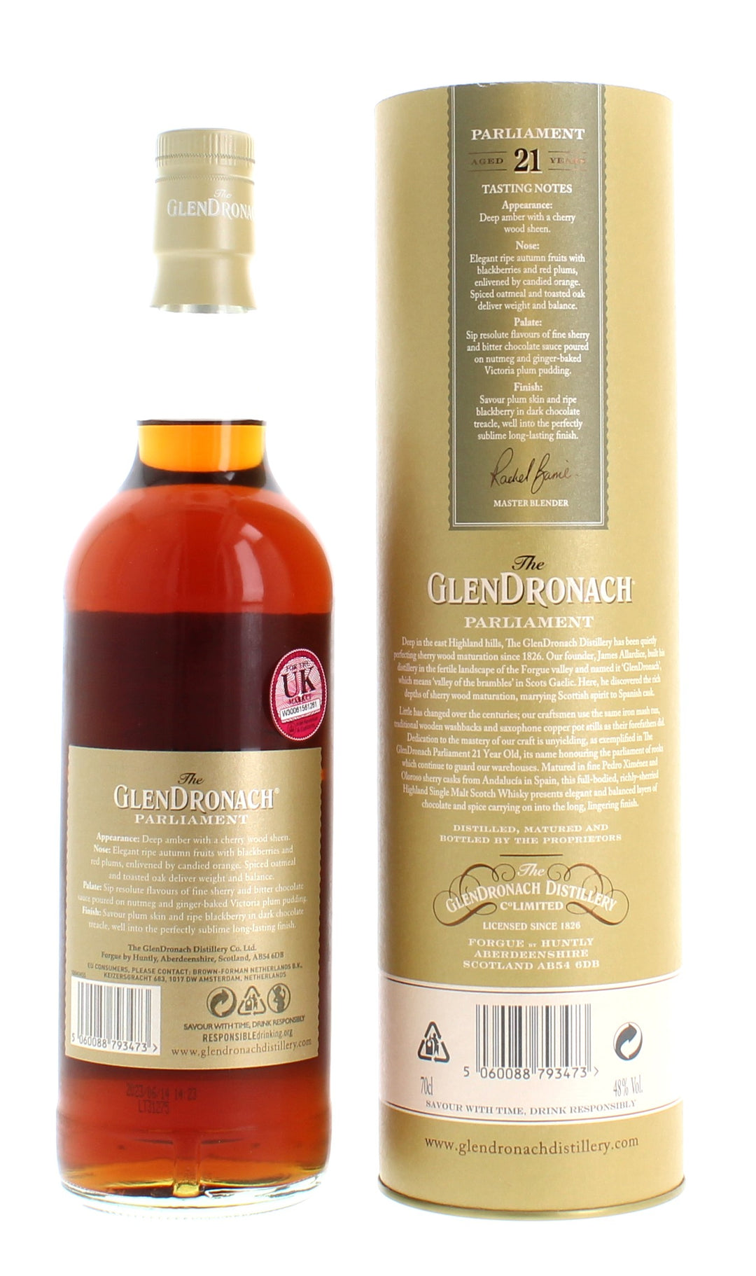 Glendronach 21 Year Old Parliament Single Malt Whisky - 70cl 48%