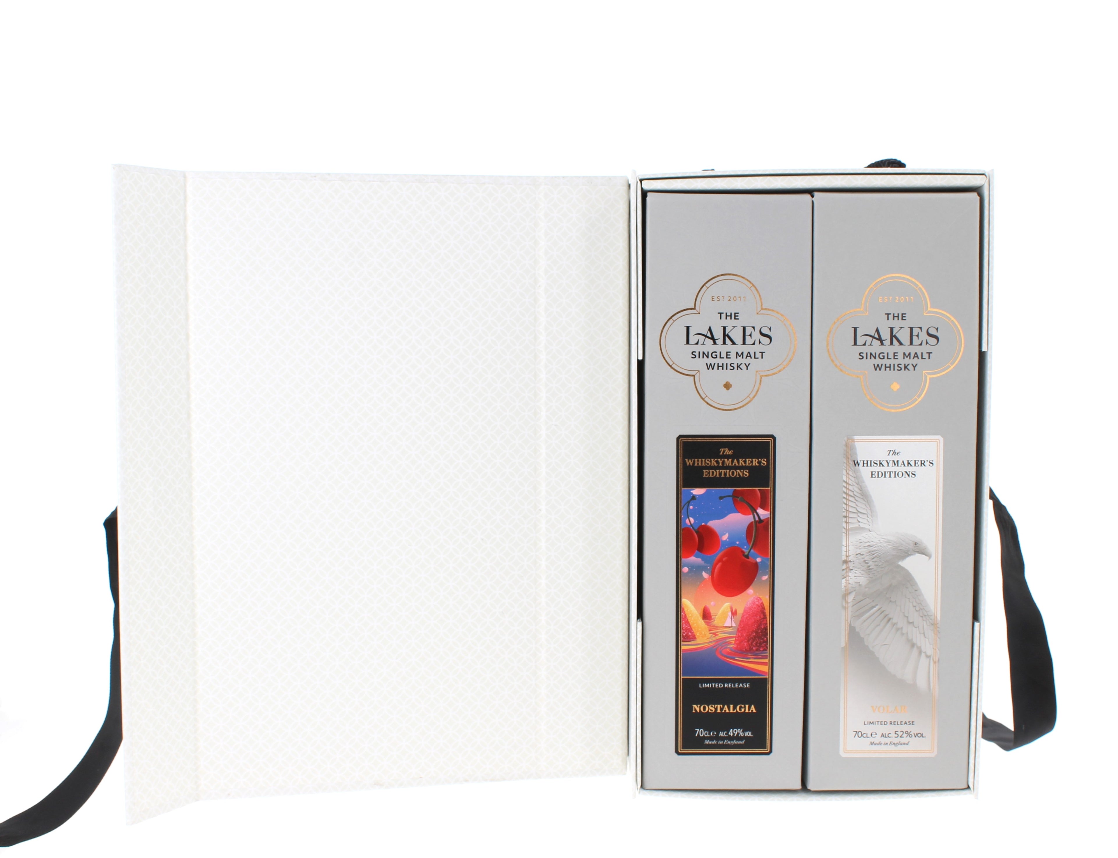 The Lakes Whiskymakers Edition Nostalgia 70cl 49% and Volar 70cl 52% Single Malts - Hamper Gift Set