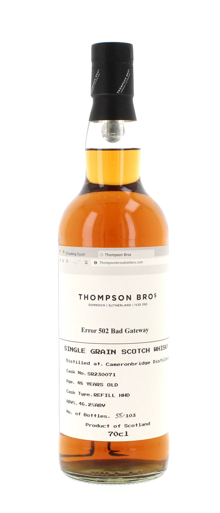 Cameronbridge 48 Year Old 1975 Thompson Bros Single Grain - 70cl 46.2%