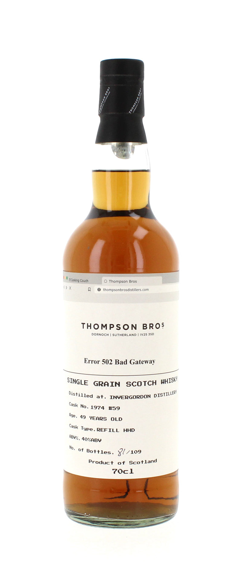 Invergordon 49 Year Old 1974 Thomas Bros Single Grain - 70cl 40%