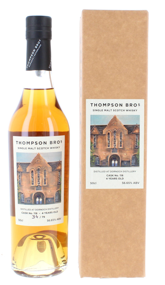 Dornoch 2018  - Thompson Brothers Single Bourbon Cask 4 Year Old #118 50cl 56.65%