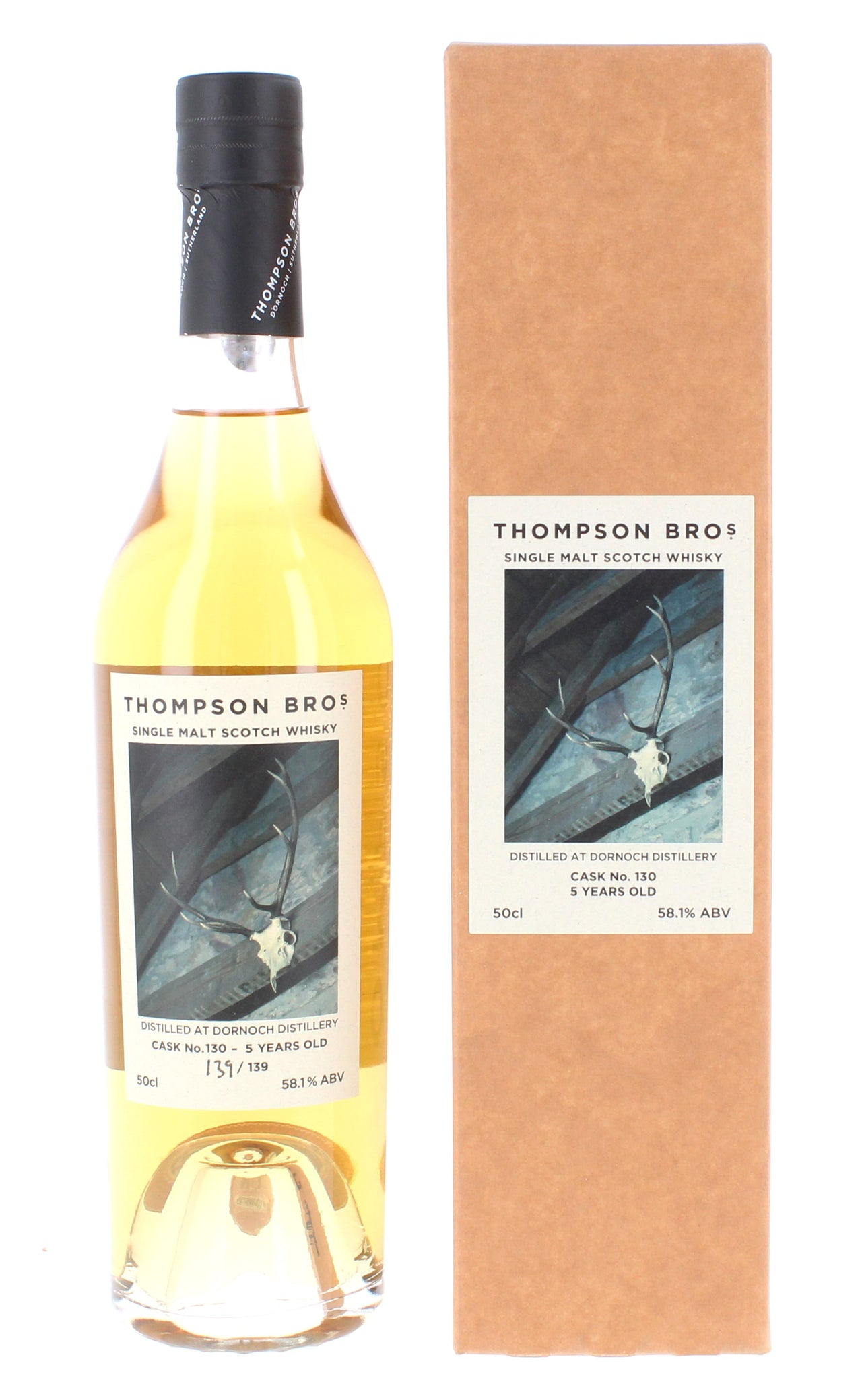 Dornoch 2018 - Thompson Brothers Single Bourbon Cask 5 Year Old #130 50cl 58.1%