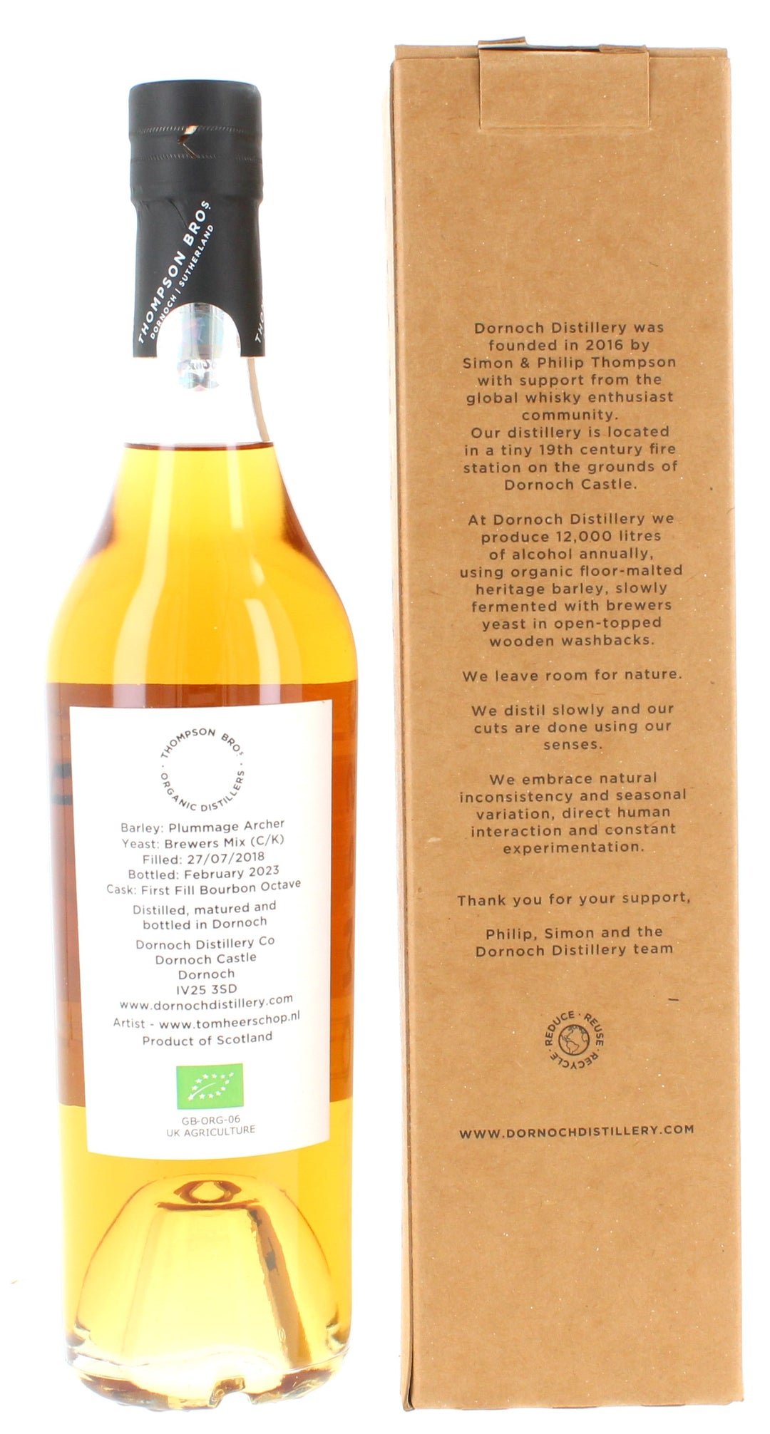 Dornoch 2018  - Thompson Brothers Single Bourbon Cask 4 Year Old #115 50cl 57.7%